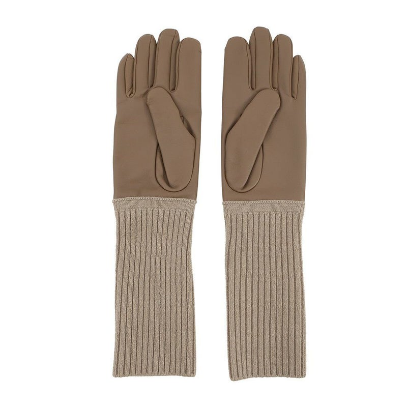 エルメス グローブ ジャンヌ エトゥープ/シルバー金具 アニョー・グラッセ/カシミヤ サイズ7 HERMES 手袋