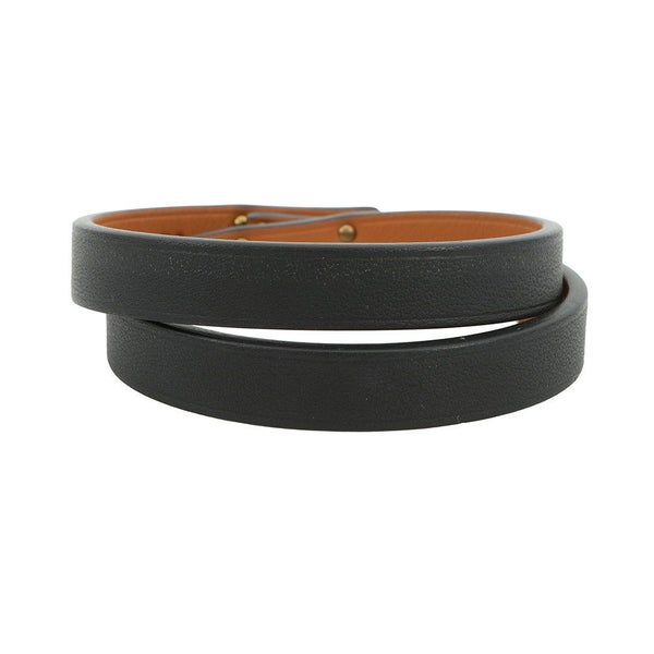 エルメス ブレスレット ミニケリー ドゥブルトゥール ブラック/ゴールド金具 スイフト B刻印 サイズT2 黒