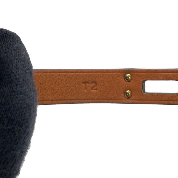 エルメス ブレスレット ミニケリー ドゥブルトゥール ブラック/ゴールド金具 スイフト B刻印 サイズT2 黒