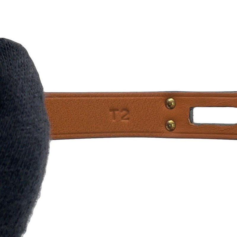 エルメス ブレスレット ミニケリー ドゥブルトゥール ブラック/ゴールド金具 スイフト B刻印 サイズT2 黒