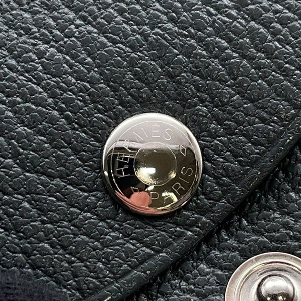 エルメス コインケース カルヴィ デュオ ヴェルソ グリミスティ/ブラック/シルバー金具 シェブルミゾル W刻印 シェーブル