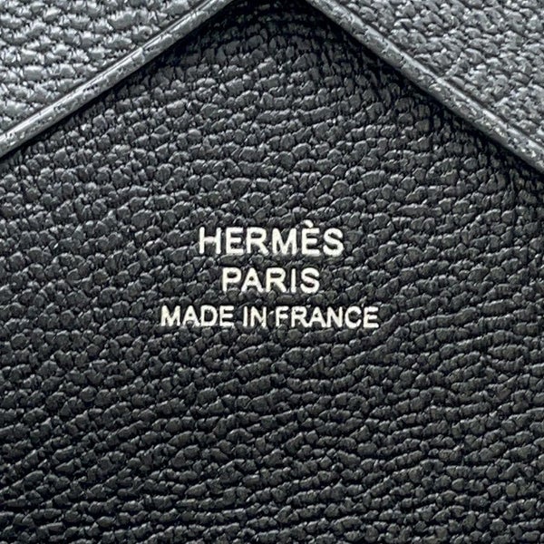 エルメス コインケース カルヴィ デュオ ヴェルソ グリミスティ/ブラック/シルバー金具 シェブルミゾル W刻印 シェーブル