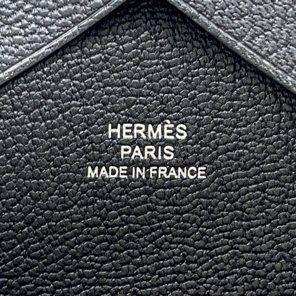 エルメス コインケース カルヴィ デュオ ヴェルソ グリミスティ/ブラック/シルバー金具 シェブルミゾル W刻印 シェーブル