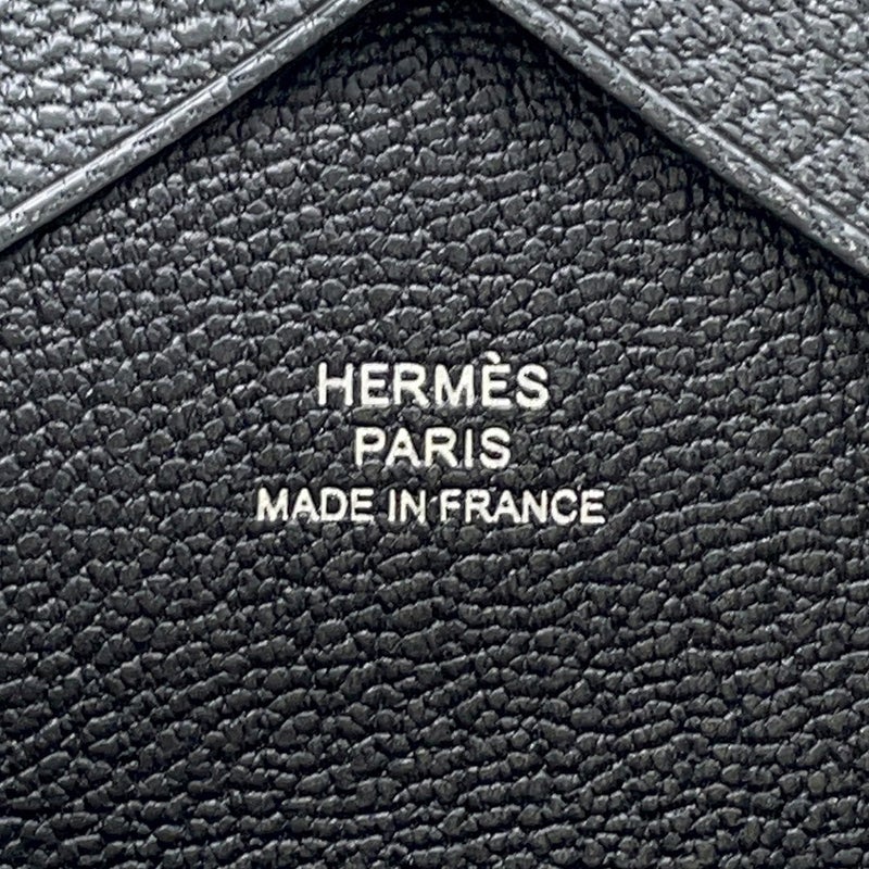 エルメス コインケース カルヴィ デュオ ヴェルソ グリミスティ/ブラック/シルバー金具 シェブルミゾル W刻印 シェーブル