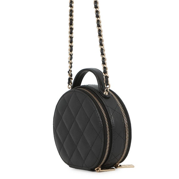 シャネル チェーンショルダーバッグ マトラッセ スモールヴァニティバッグ キャビアスキン AP2502 CHANEL 黒