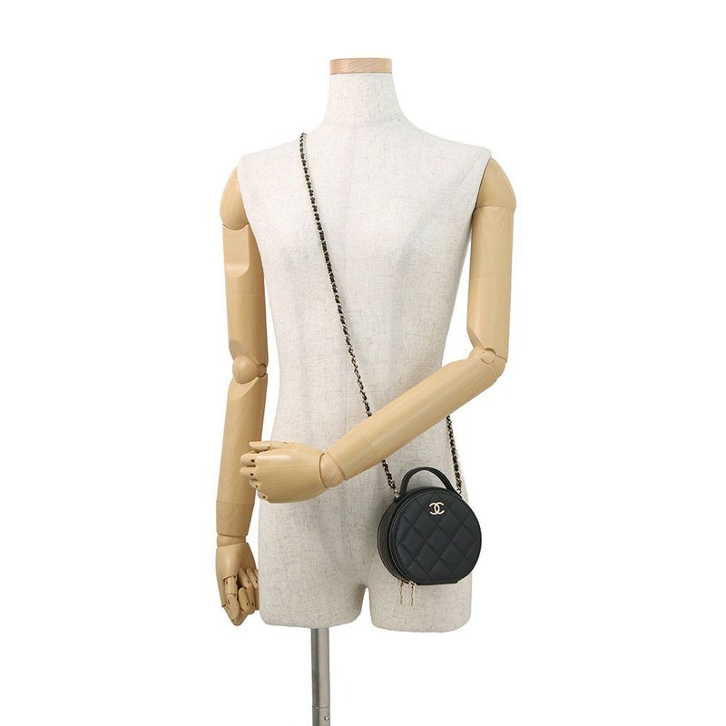 シャネル チェーンショルダーバッグ マトラッセ スモールヴァニティバッグ キャビアスキン AP2502 CHANEL 黒