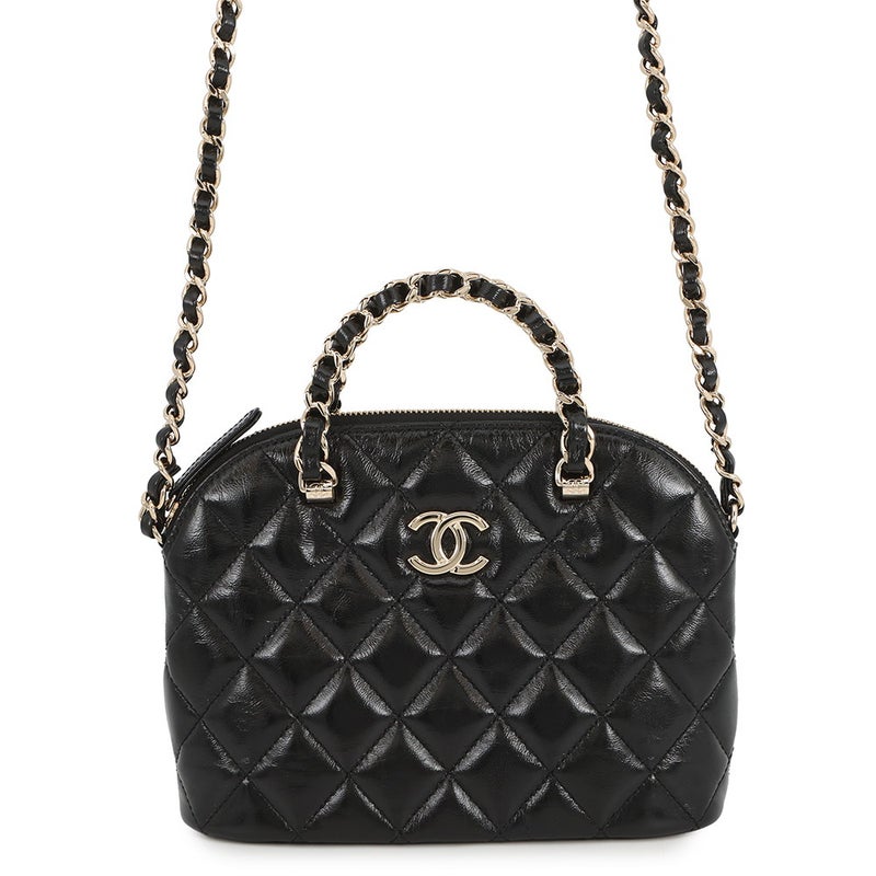 シャネル チェーンショルダーバッグ マトラッセ シャイニーラムスキン AS5130 CHANEL 2ｗay 黒
