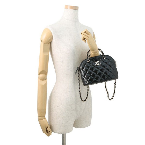 シャネル チェーンショルダーバッグ マトラッセ シャイニーラムスキン AS5130 CHANEL 2ｗay 黒