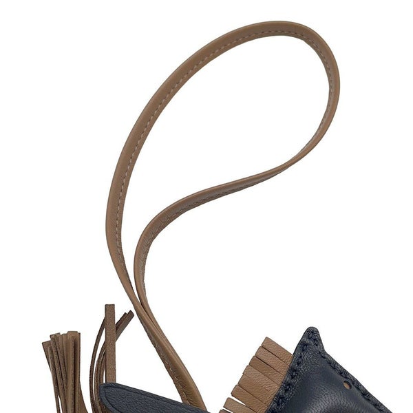 エルメス バッグチャーム ロデオPM ペガサス ブラック/エトゥープ ラムスキン W刻印 黒