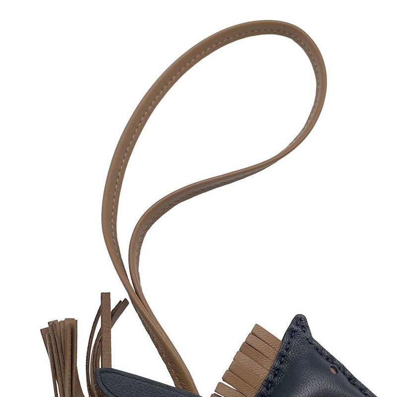 エルメス バッグチャーム ロデオPM ペガサス ブラック/エトゥープ ラムスキン W刻印 黒