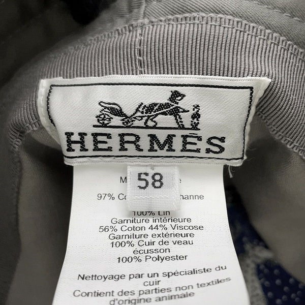 エルメス ハット フレッド・Hカット コットン サイズ58 HERMES 帽子 バケットハット