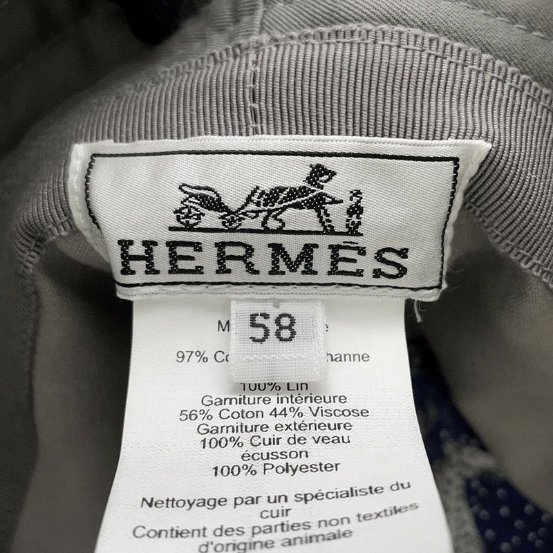 エルメス ハット フレッド・Hカット コットン サイズ58 HERMES 帽子 バケットハット