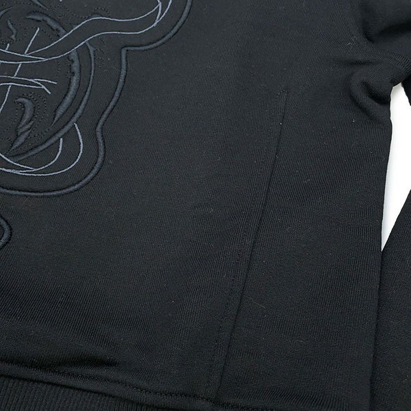 エルメス スウェット タックスウェットシャツ 刺繍入り レディースサイズ36 HERMES トップス 黒