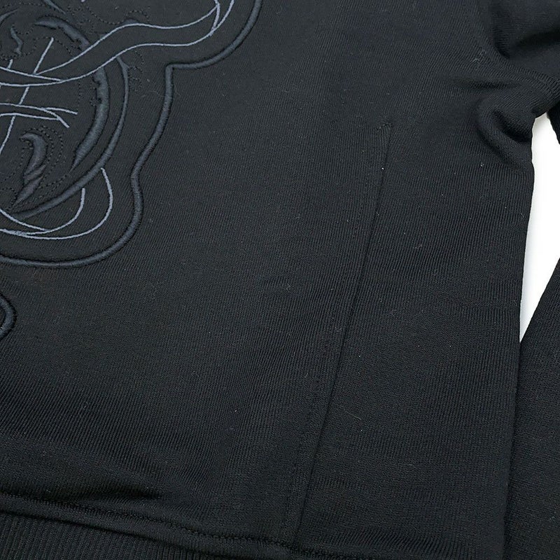 エルメス スウェット タックスウェットシャツ 刺繍入り レディースサイズ36 HERMES トップス 黒