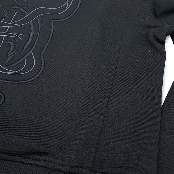 エルメス スウェット タックスウェットシャツ 刺繍入り レディースサイズ36 HERMES トップス 黒
