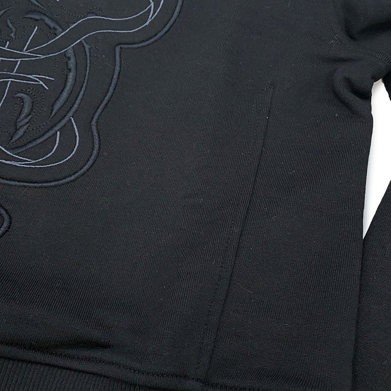 エルメス スウェット タックスウェットシャツ 刺繍入り レディースサイズ36 HERMES トップス 黒
