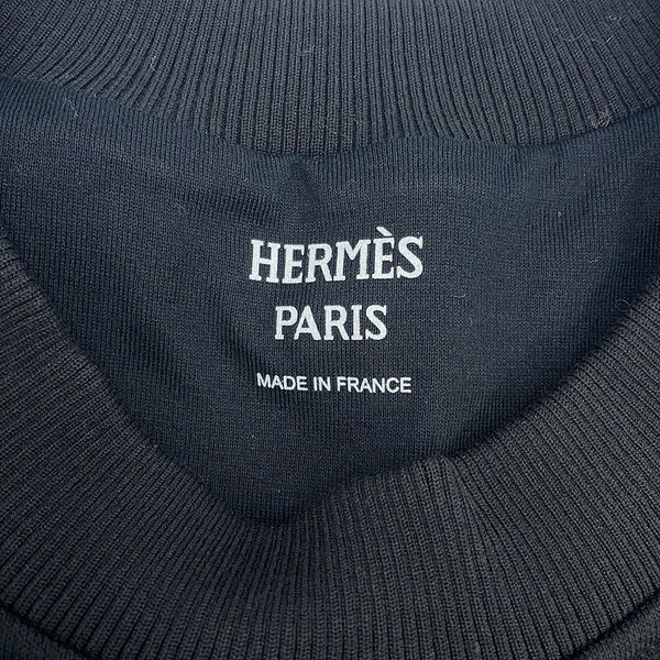 エルメス スウェット タックスウェットシャツ 刺繍入り レディースサイズ36 HERMES トップス 黒