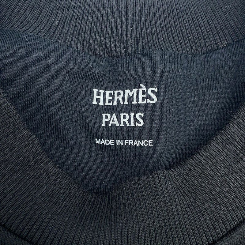 エルメス スウェット タックスウェットシャツ 刺繍入り レディースサイズ36 HERMES トップス 黒