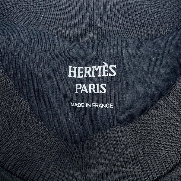 エルメス スウェット タックスウェットシャツ 刺繍入り レディースサイズ36 HERMES トップス 黒