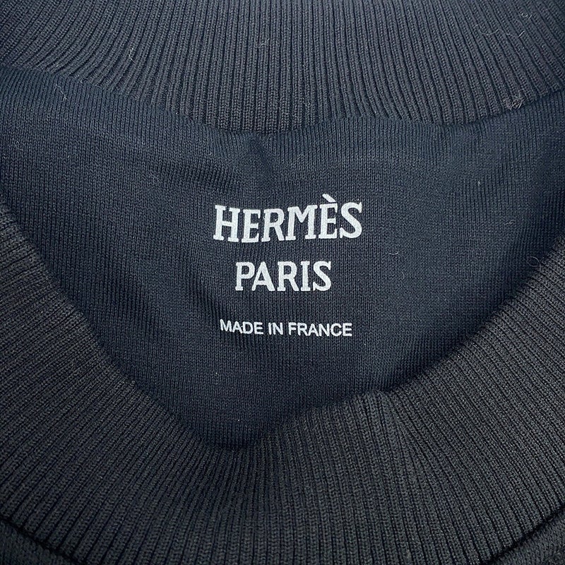 エルメス スウェット タックスウェットシャツ 刺繍入り レディースサイズ36 HERMES トップス 黒