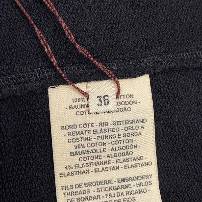 エルメス スウェット タックスウェットシャツ 刺繍入り レディースサイズ36 HERMES トップス 黒