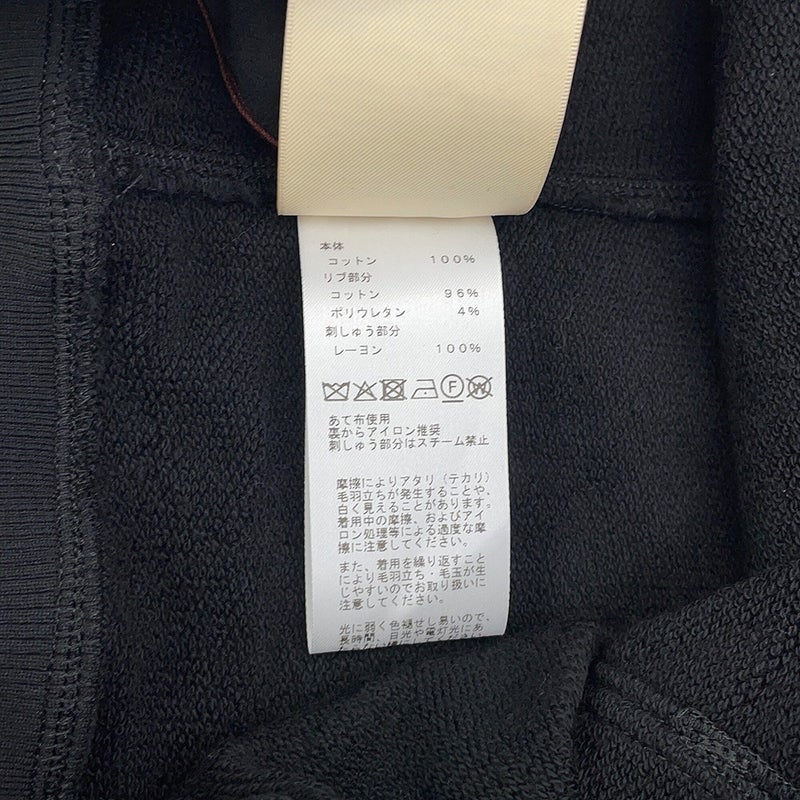 エルメス スウェット タックスウェットシャツ 刺繍入り レディースサイズ36 HERMES トップス 黒