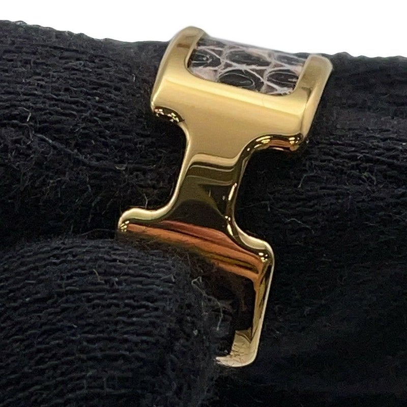 エルメス ピアス オランプPM オンブレ/ゴールド金具 リザード HERMES アクセサリー