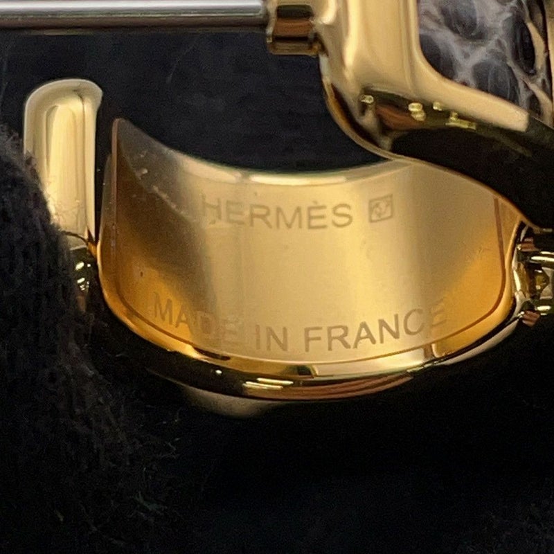 エルメス ピアス オランプPM オンブレ/ゴールド金具 リザード HERMES アクセサリー