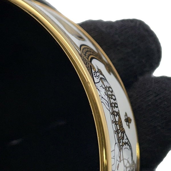 エルメス バングル エマイユGM 馬 七宝焼き エナメル ホースモチーフ HERMES ブレスレット 白