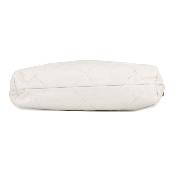 シャネル ハンドバッグ CHANEL 22 マトラッセ スモール シャイニーカーフスキン AS3260 ポーチ付き 白