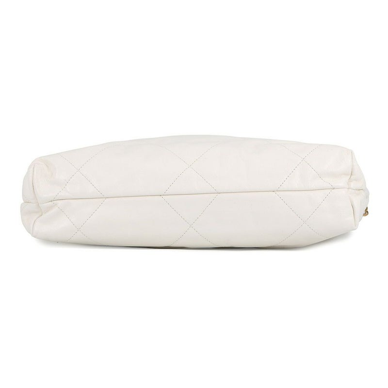 シャネル ハンドバッグ CHANEL 22 マトラッセ スモール シャイニーカーフスキン AS3260 ポーチ付き 白