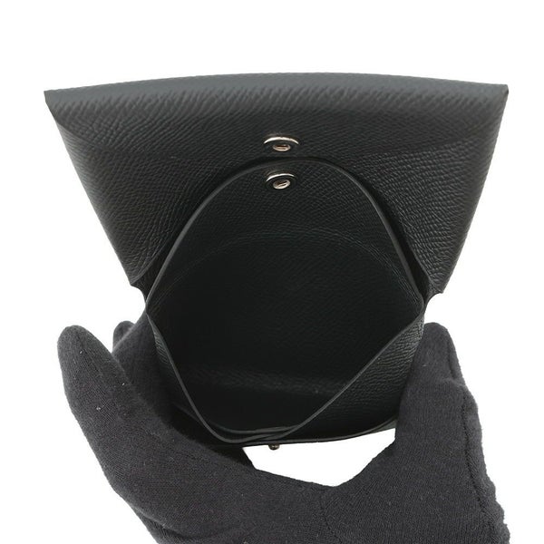 エルメス コインケース カルヴィ デュオ ブラック/シルバー金具 エプソン W刻印 財布 黒