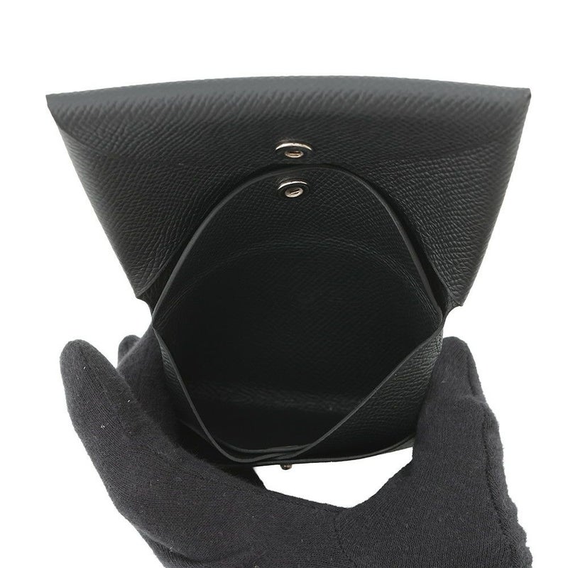 エルメス コインケース カルヴィ デュオ ブラック/シルバー金具 エプソン W刻印 財布 黒