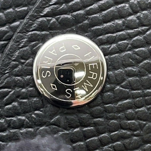 エルメス コインケース カルヴィ デュオ ブラック/シルバー金具 エプソン W刻印 財布 黒