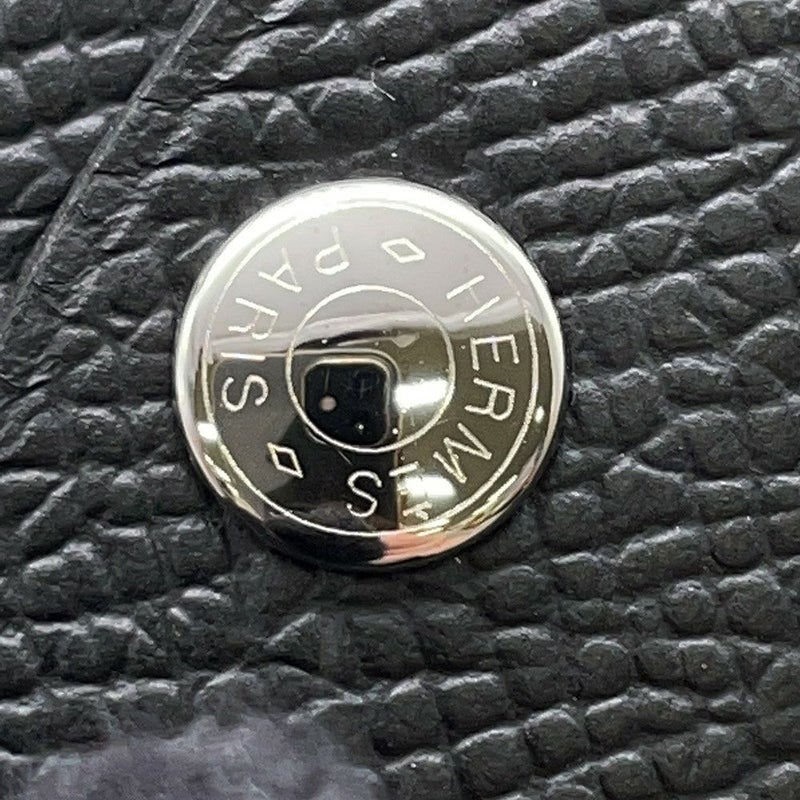 エルメス コインケース カルヴィ デュオ ブラック/シルバー金具 エプソン W刻印 財布 黒