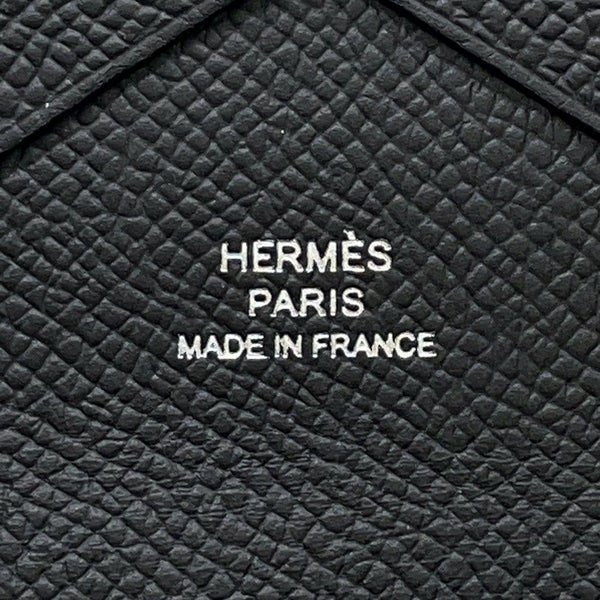 エルメス コインケース カルヴィ デュオ ブラック/シルバー金具 エプソン W刻印 財布 黒