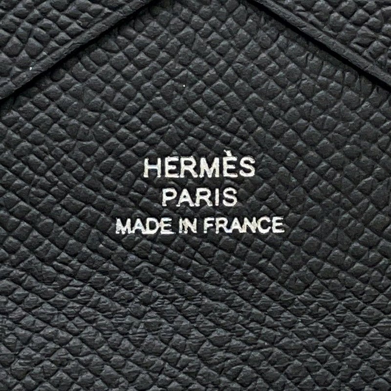 エルメス コインケース カルヴィ デュオ ブラック/シルバー金具 エプソン W刻印 財布 黒