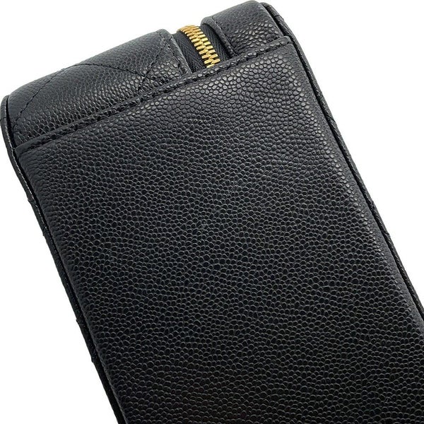 シャネル チェーンショルダーバッグ ココマーク マトラッセ バニティ キャビアスキン AP4778 CHANEL 黒