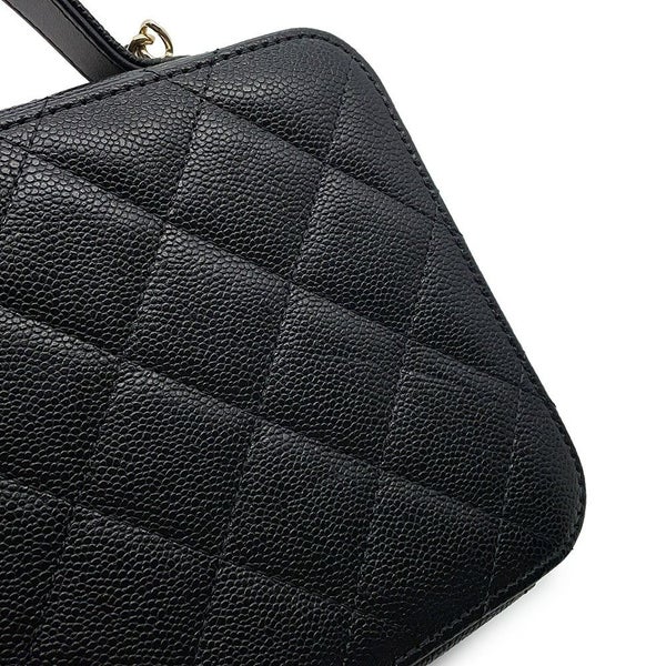 シャネル チェーンショルダーバッグ ココマーク マトラッセ バニティ キャビアスキン AP4778 CHANEL 黒