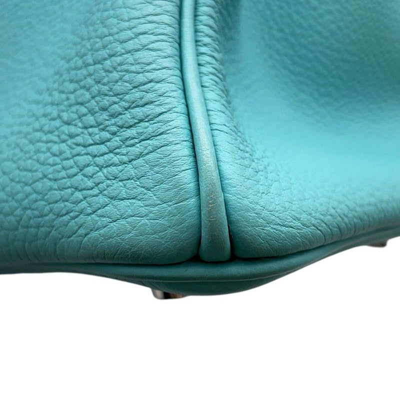 エルメス バーキン30 ブルーアトール/シルバー金具 トゴ T刻印 HERMES Birkin ハンドバッグ