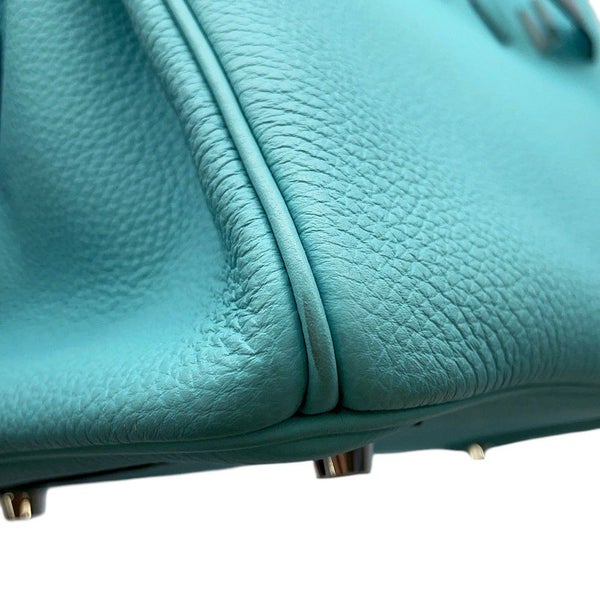 エルメス バーキン30 ブルーアトール/シルバー金具 トゴ T刻印 HERMES Birkin ハンドバッグ