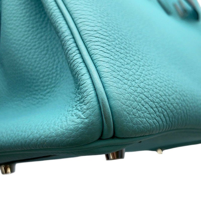 エルメス バーキン30 ブルーアトール/シルバー金具 トゴ T刻印 HERMES Birkin ハンドバッグ