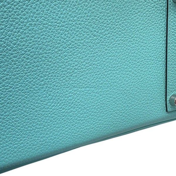 エルメス バーキン30 ブルーアトール/シルバー金具 トゴ T刻印 HERMES Birkin ハンドバッグ