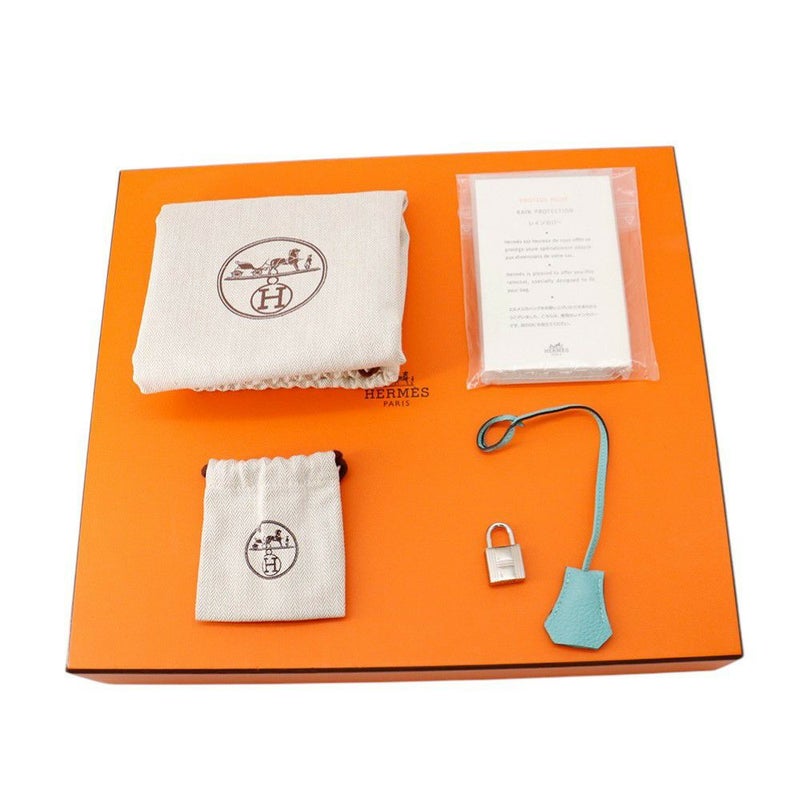 エルメス バーキン30 ブルーアトール/シルバー金具 トゴ T刻印 HERMES Birkin ハンドバッグ