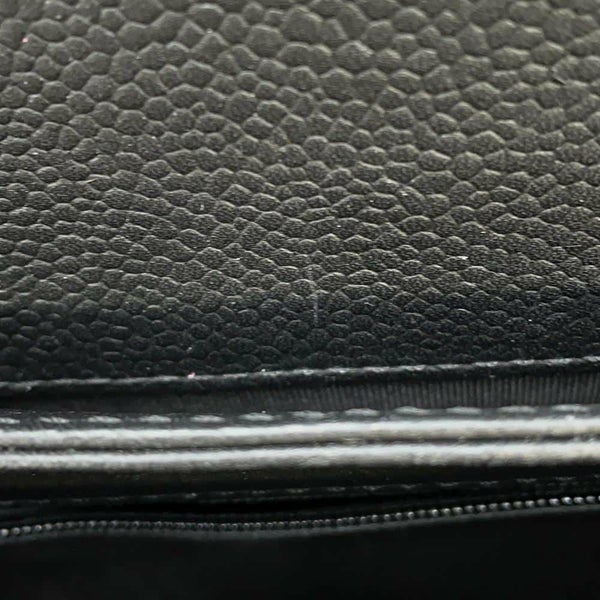 シャネル チェーンショルダーバッグ ココマーク マトラッセ キャビアスキン CHANEL ダブル フラップ 黒