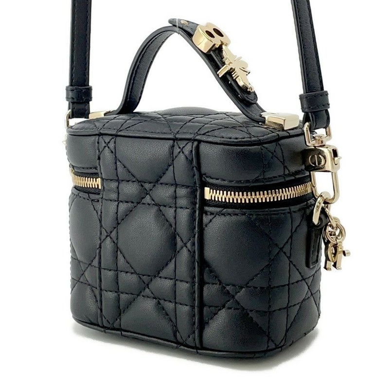 クリスチャン・ディオール ハンドバッグ カナージュ マイクロ バニティバッグ ラムスキン M0505OWEV Christian Dior 2way 黒