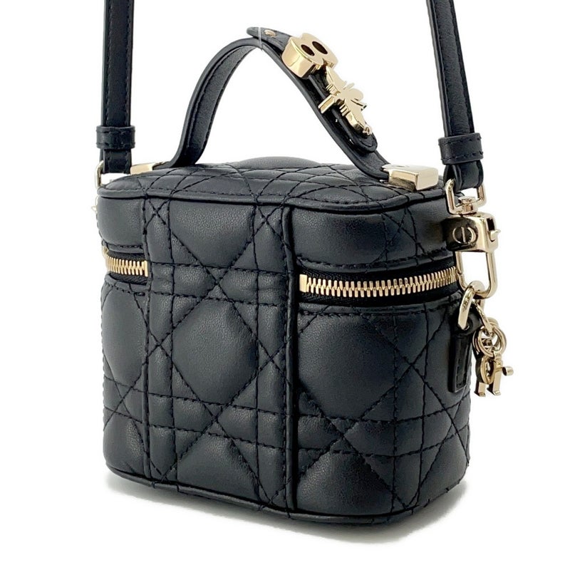 クリスチャン・ディオール ハンドバッグ カナージュ マイクロ バニティバッグ ラムスキン M0505OWEV Christian Dior 2way 黒