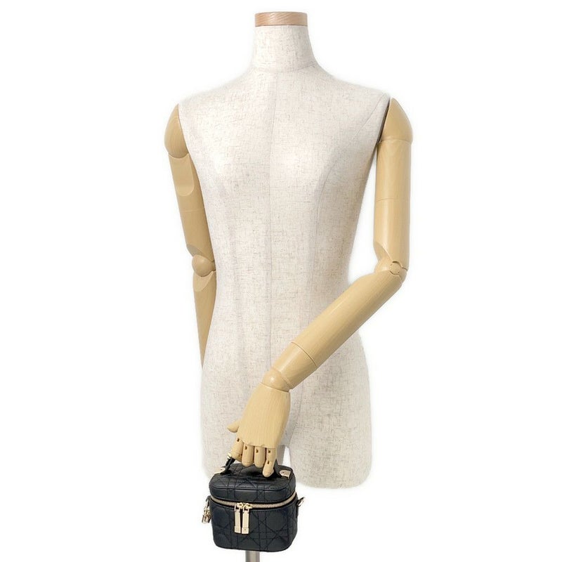 クリスチャン・ディオール ハンドバッグ カナージュ マイクロ バニティバッグ ラムスキン M0505OWEV Christian Dior 2way 黒