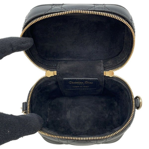 クリスチャン・ディオール ハンドバッグ カナージュ マイクロ バニティバッグ ラムスキン M0505OWEV Christian Dior 2way 黒