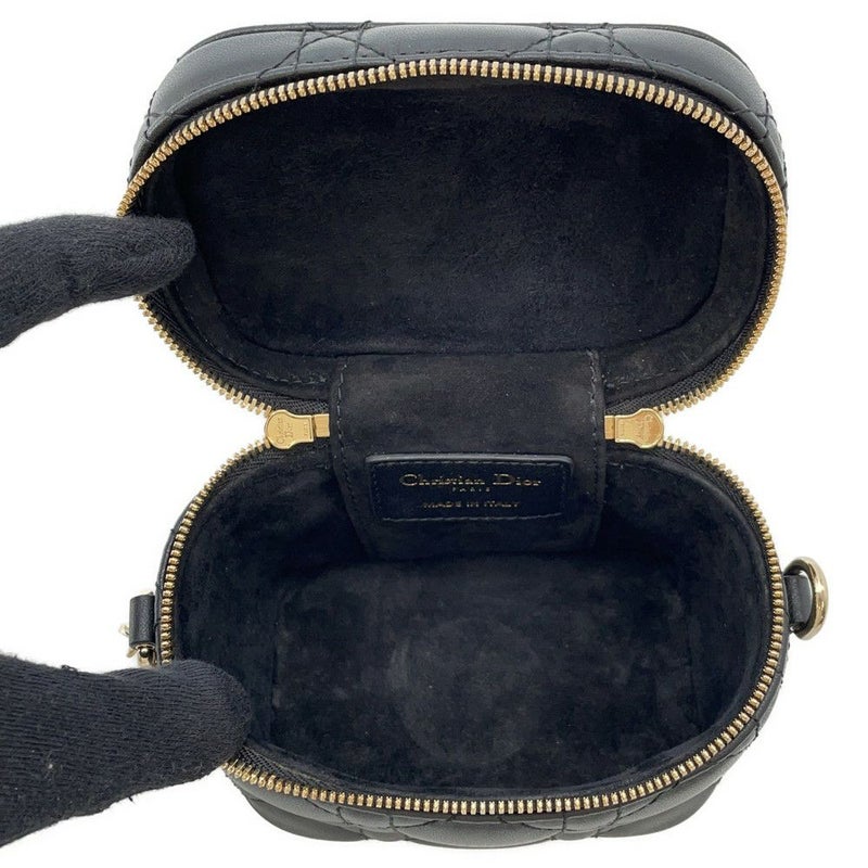 クリスチャン・ディオール ハンドバッグ カナージュ マイクロ バニティバッグ ラムスキン M0505OWEV Christian Dior 2way 黒